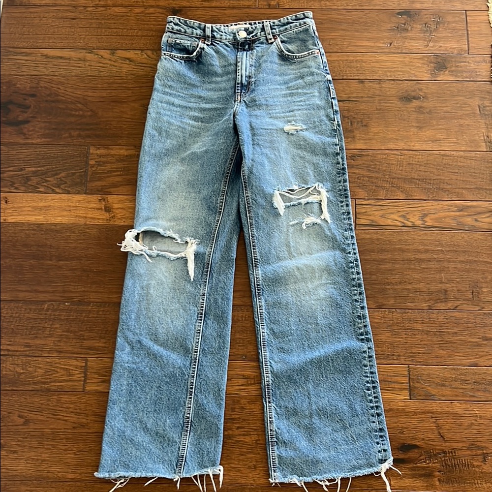 High waist straight leg jeans